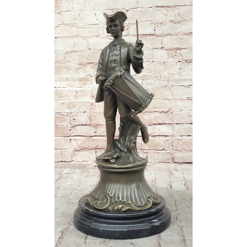 American Revolutionary War Drummer - Bronze Metal Figure Statue Sculpture Original Art By Milo