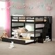 preview thumbnail 2 of 13, Stairway Full-over-Full Bunk Bed with Twin size Trundle and Guard Rail, Espresso