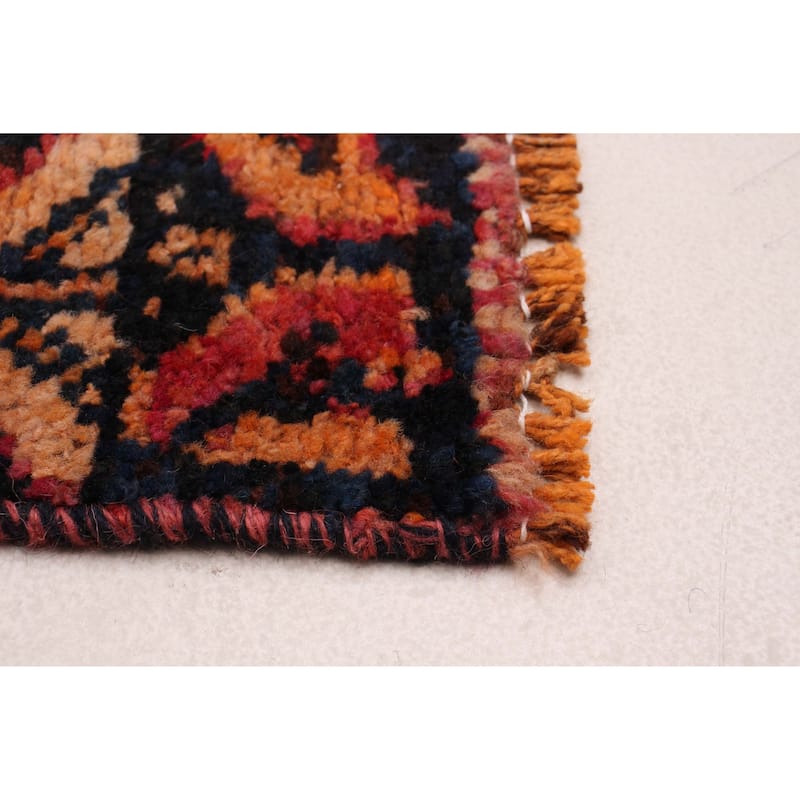 ECARPETGALLERY Hand-knotted Melis Vintage Black, Red Wool Rug - 3'8 x 9'9