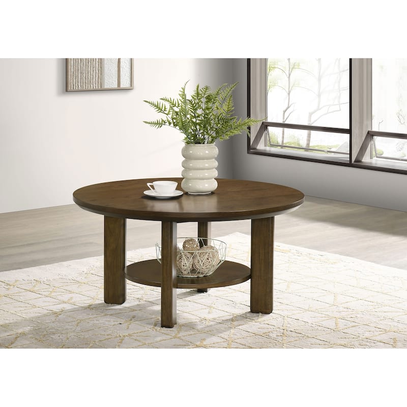 Ottowa 35-inch Round Wood Cocktail Coffee Table