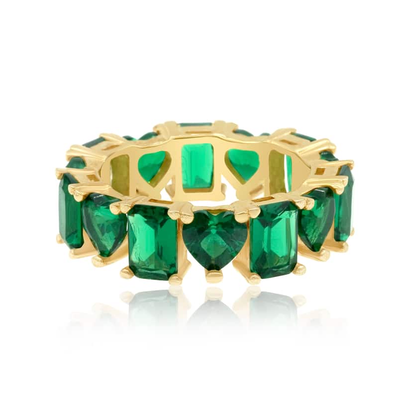 SHYMI Heart and Emerald Eternity Band