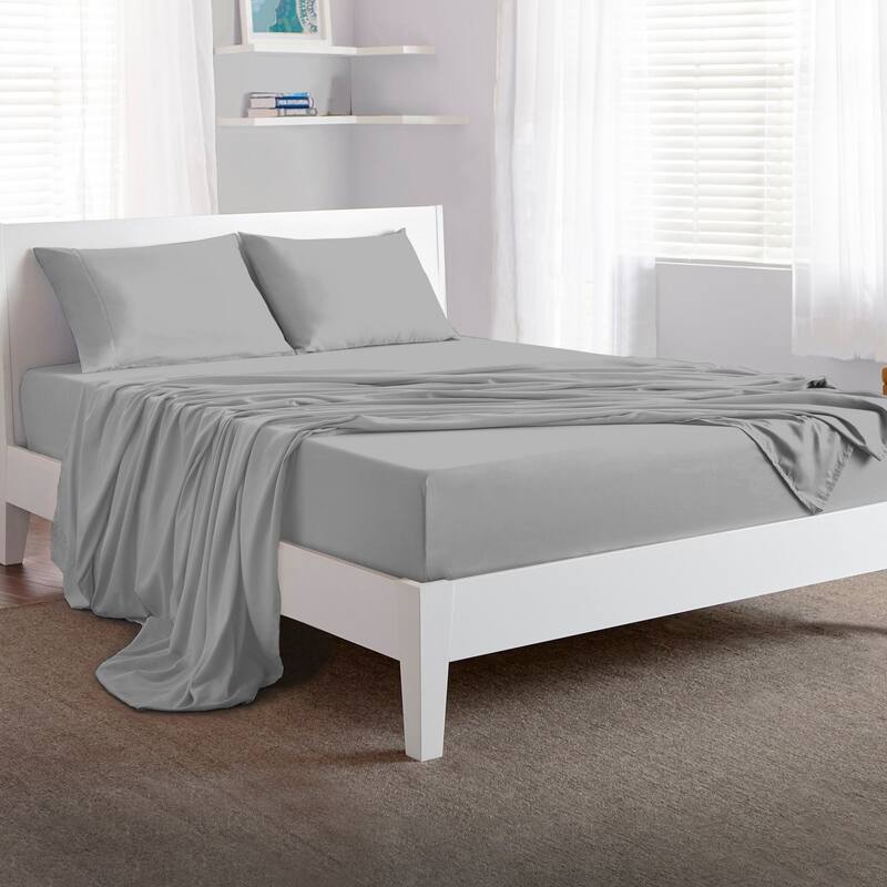 BEDGEAR Basic Sheet Set - Lightweight and Breathable Bedding - Cal King - Light Grey