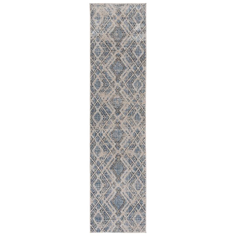 SAFAVIEH Grove Germa Boho Rug - 2'2" x 8' Runner - Blue/Ivory