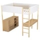 preview thumbnail 77 of 84, Modern Teddy Fleece Loft Bed with Storage Shelf, Drawers & Desk, Multi-Functional Wood Loft Bed Frame w/Soft Padding