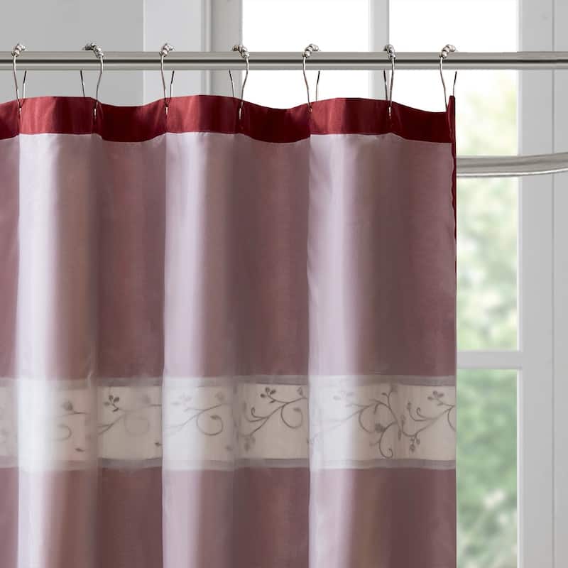 72x72in Floral Fabric Shower Curtain For Home Bathroom Decoration