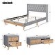 preview thumbnail 3 of 56, 4 Pcs Bedroom Sets Platform Bed with 2 Nightstands and Storage