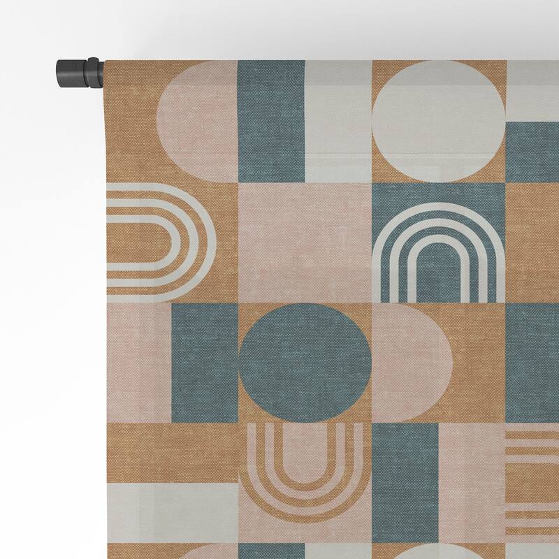 1-piece Sheer Aria Geometric Patchwork Made-to-Order Curtain Panel