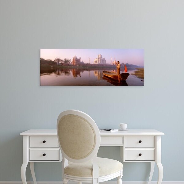 Easy Art Prints Panoramic Images's 'Mausoleum in river, Taj Mahal, Yamuna River, Agra, Uttar Pradesh, India' Canvas Art