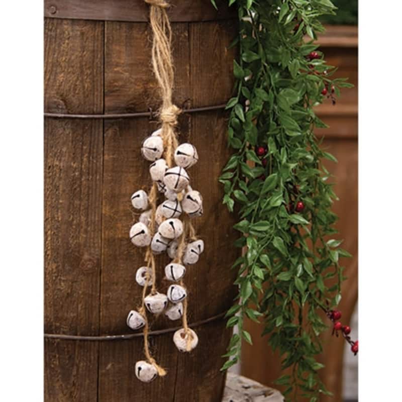Large Rusty White Bell Ornament for Christmas Tree Decor - 7.85-Large