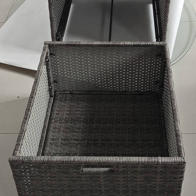 Outsunny Valet Pool Towel Rack, Waterproof PE plastic Rattan Wicker, Indoor Outdoor Spa, and Hot Tub Accessory Storage