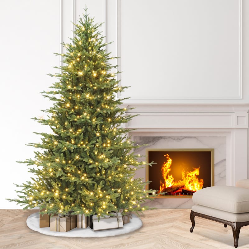 Puleo International 7.5 ft. Pre-Lit Dorchester Fir Artificial Christmas Tree