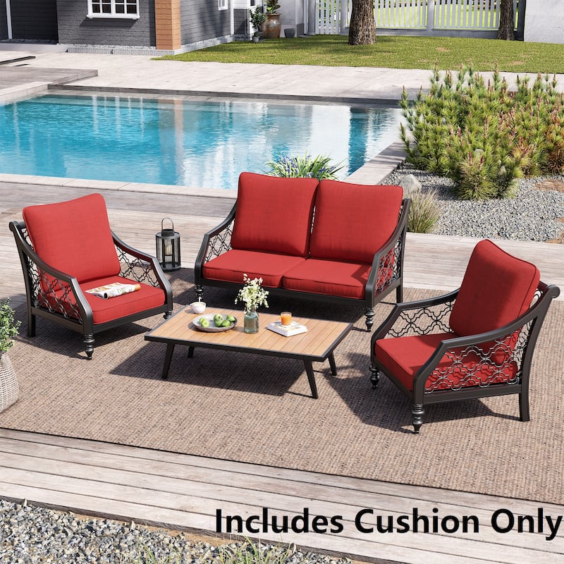 Crestlive Outdoor Deep Seat Cushion Set - 4-Set - Chili