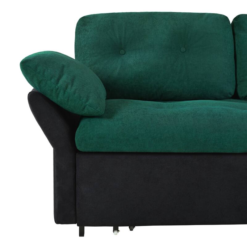 74.01" Chenille 3-in-1 Convertible Sleeper Sofa Bed with Storage