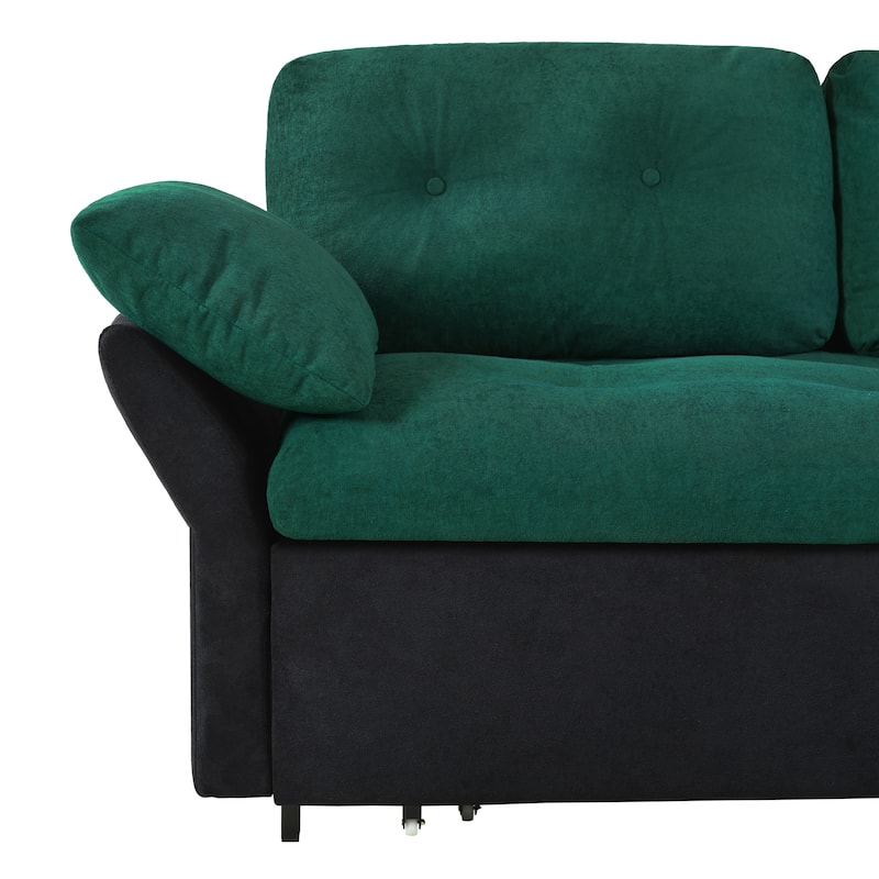 Queen Convertible Pull Out Sofa Bed, Sleeper Sofa Couch with Thicked Cushions, Loveseat Sofa with Side Storage