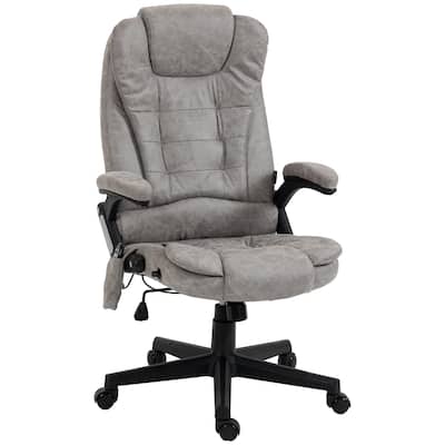 Massage Office Chair with Lumbar Heating, Reclining Backrest, and Remote Control, Gray