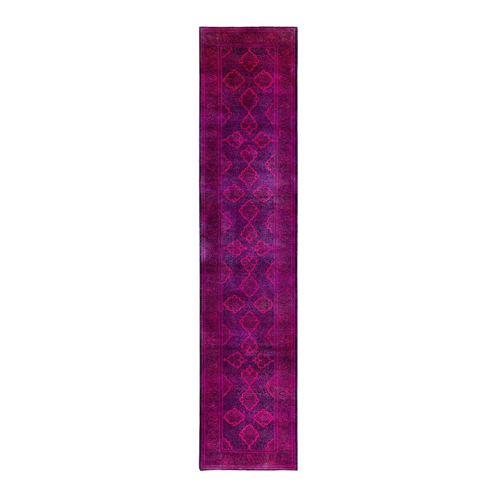 Contemporary Overdyed Wool Hand Knotted Runner - 2' 6" x 11' 10"