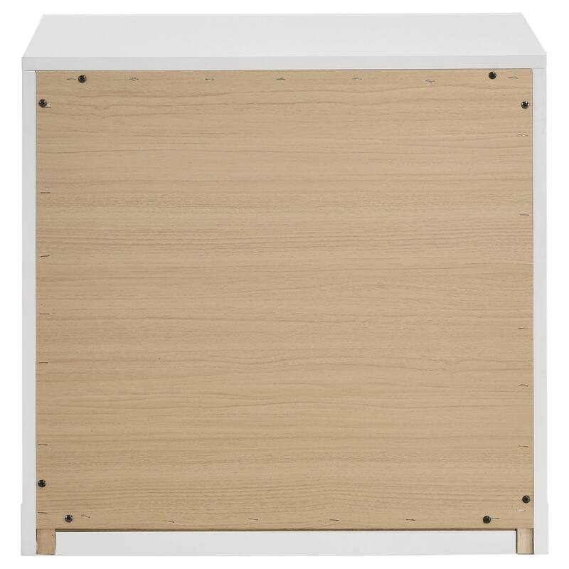 Ines 2-drawer Nightstand Bedside Table White High Gloss