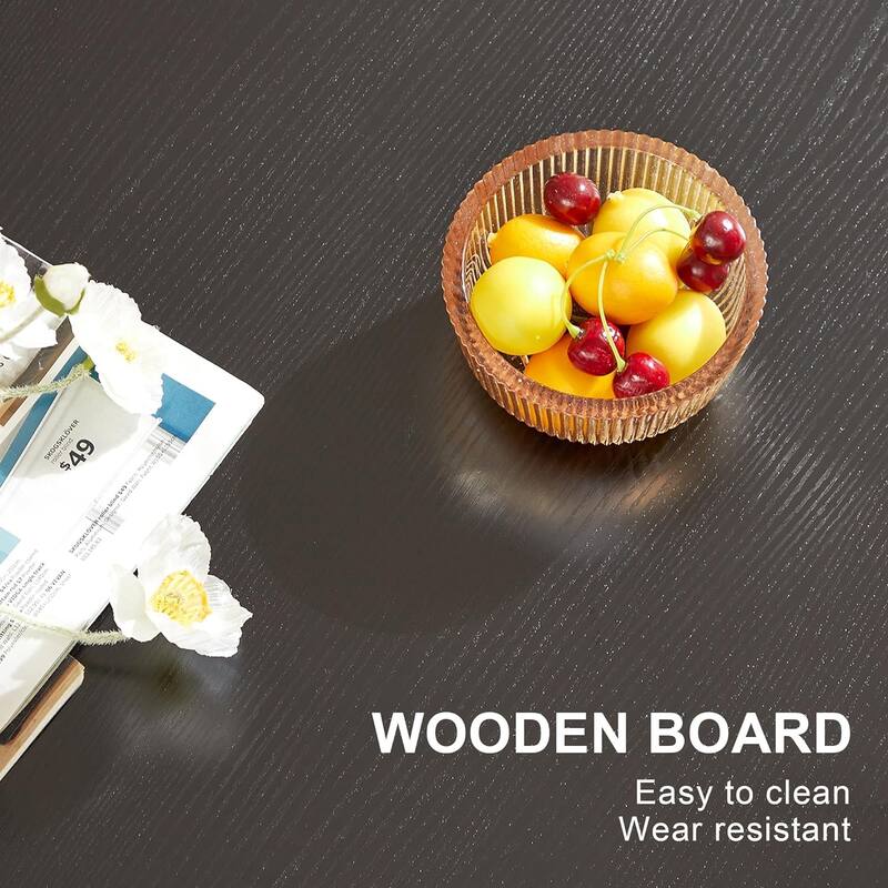 VECELO Modern Lift Top Coffee Table with Hidden Storage 2 Side Shelves Space-Saving Design for Living Room