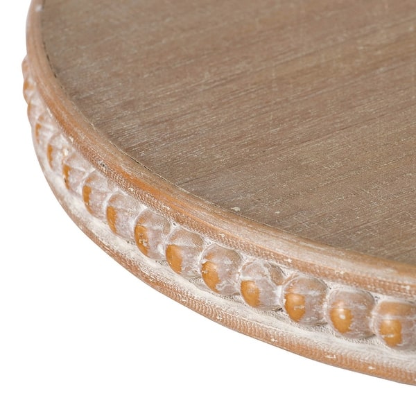 A B Home Whitewash Natural 7 5 Inch Bead Trim Cake Stand Overstock 29674867