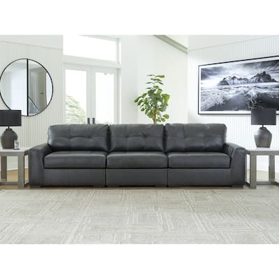 Signature Design by Ashley Brindley Pier Black 3-Piece Sectional Sofa - 136"W x 39"D x 40"H