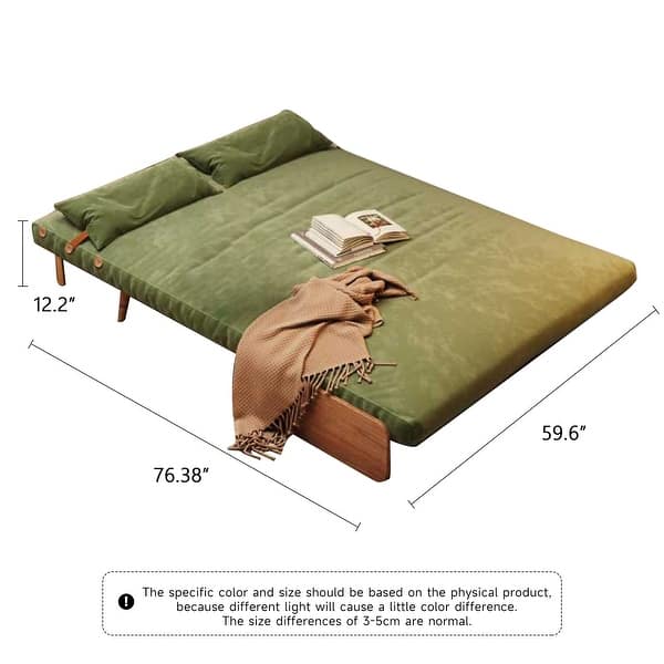 dimension image slide 19 of 22, JASIWAY Modern Upholstered Convertible Sofa Bed