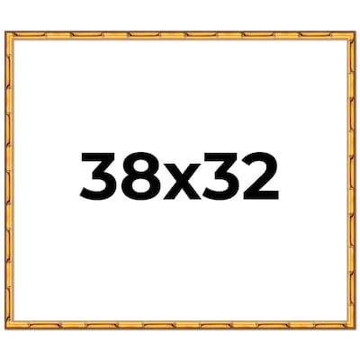 38x32 Frame Gold Bamboo Picture Frame Modern Photo Frame Includes UV Acrylic Shatter Guard Front Acid Free Foam Backing Board