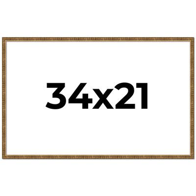 34x21 Frame Gold Solid Wood Picture Frame - Complete Modern Photo