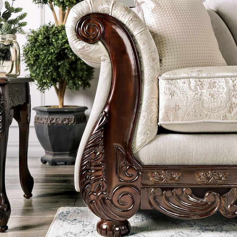 Dikic Traditional Chenille Upholstered Sofa by Furniture of America