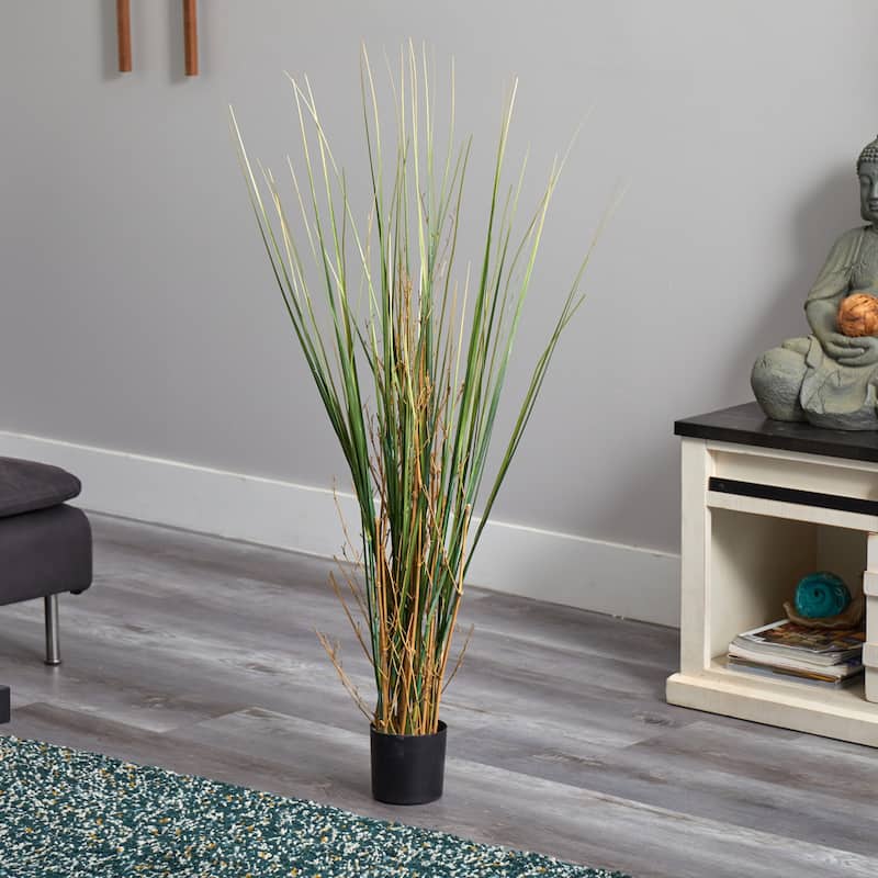 Tall Grass Bamboo Plant 4Ft - Indoor Greenery Decor Home Office Zen Atmosphere - 4ft.