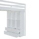 preview thumbnail 17 of 19, Twin Size Wooden Loft Bed with large shelves, writing desk and LED Light