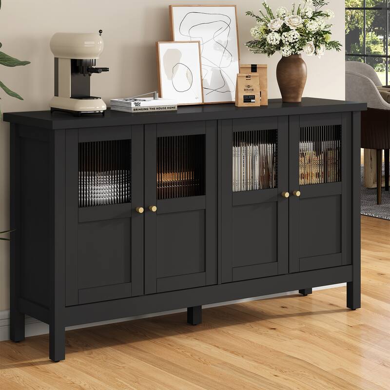 4-Door Storage Cabinet with Adjustable Shelves