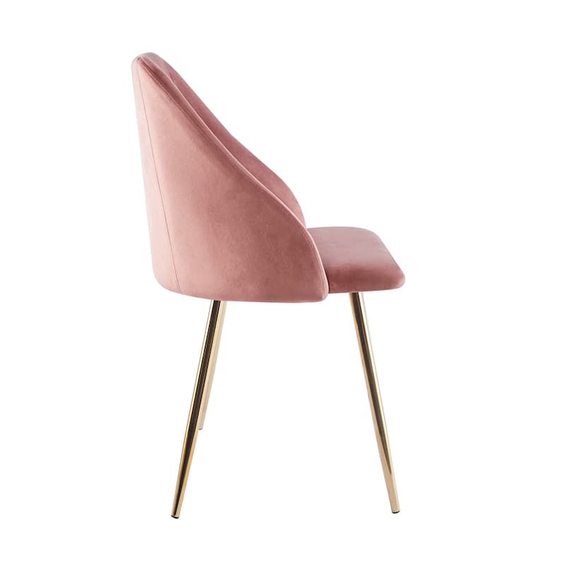 Porthos Home Pema Dining Chairs Set of 2, Velvet, Gold Chrome Legs