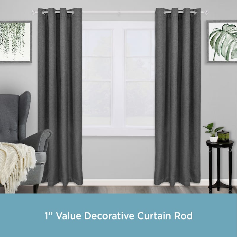 Kenney® Cage 1" Value Decorative Window Curtain Rod, 30-84", Black