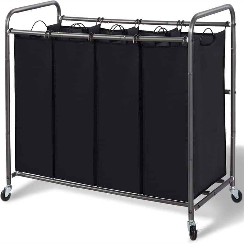 Laundry Sorter 4 Section - Black - 39.37"L x 16.93"W x 31.5"H