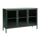preview thumbnail 19 of 27, Rye Studio Brianne Modern Metal & Glass 3-Door Sideboard