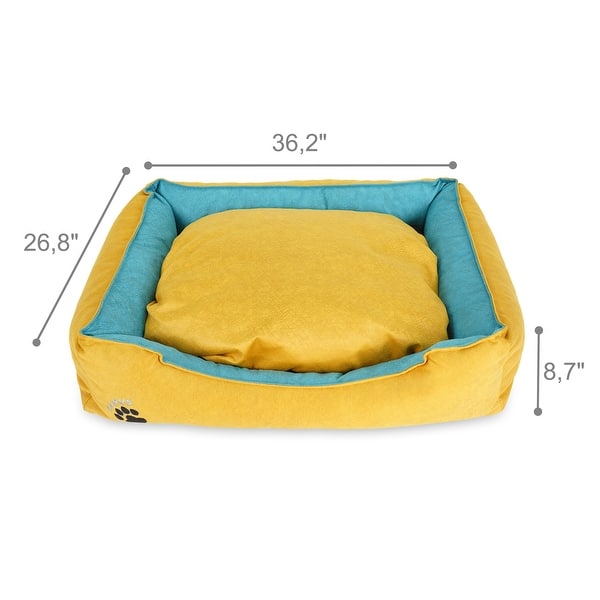 dimension image slide 10 of 20, Pets Washable Dog Bed for Small / Medium / Large Dogs - Durable Waterproof Sofa Dog Bed with Sides