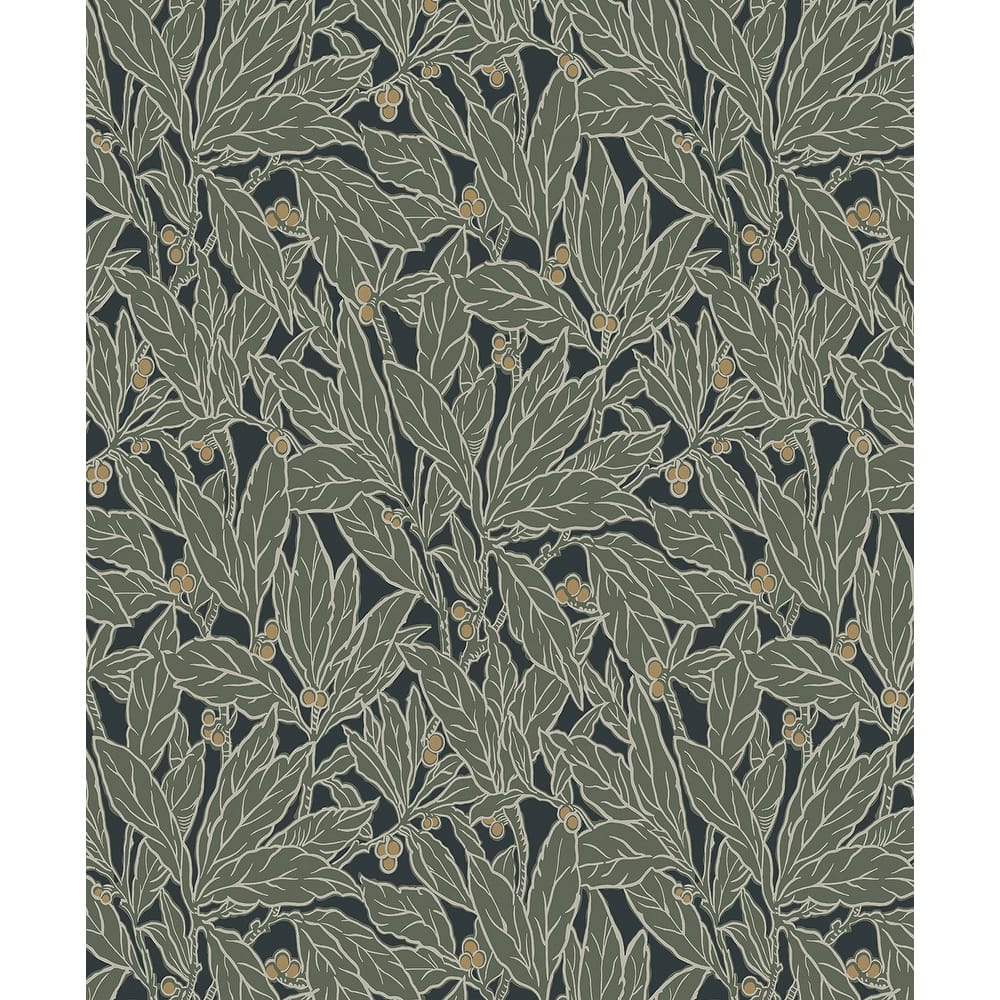 Seabrook Designs Leaf and Berry Nonwoven Unpasted Wallpaper