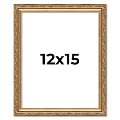 12x15 Frame Red Solid Wood Picture Frame Width 1.75 Inches | Interior Frame Depth 1 13/16 Inches
