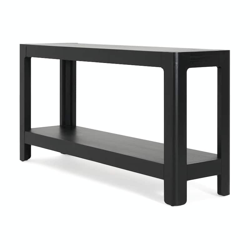 Modern Farmhouse Console Table, Elegant Minimalist Design with Premium Wood Veneer and Rounded Corners