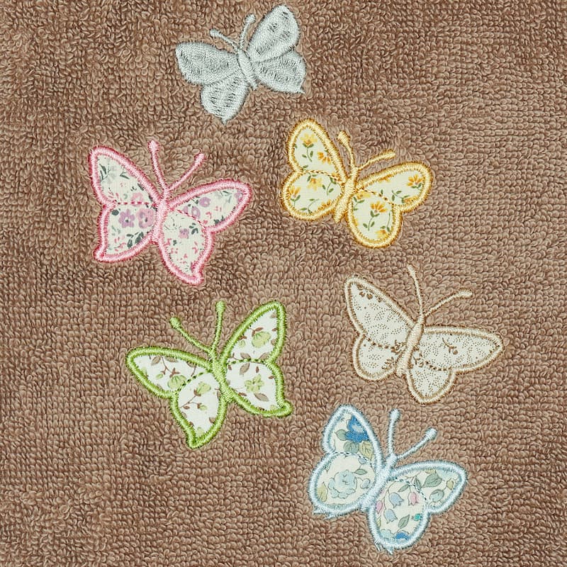 Authentic Hotel and Spa 100% Turkish Cotton Mariposa 2PC Embellished Hand Towel Set
