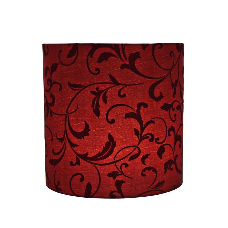 Aspen Creative Drum (Cylinder) Shape Spider Construction Lamp Shade in Red (10" x 10" x 10")