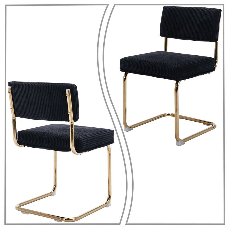Contemporary Stylish Set of 2 Upholstered Dining Chairs with Non-Slip Foot Pads