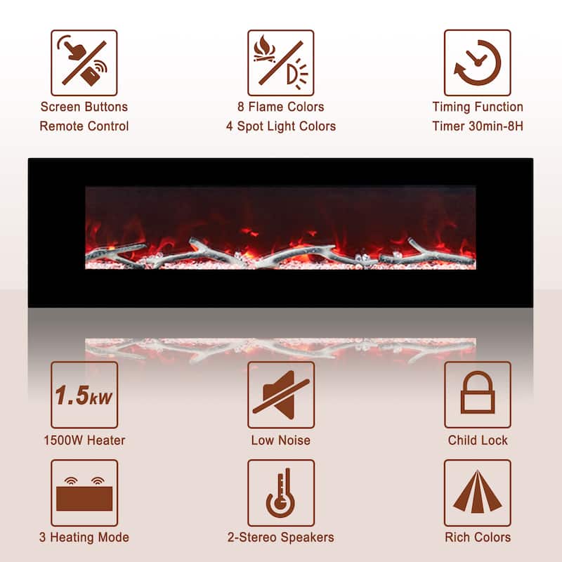 Wall-Mounted Electric Fireplace