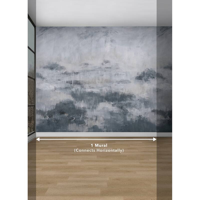 WallPops Scott Living Mirage Grey Self Adhesive Mural - N/A