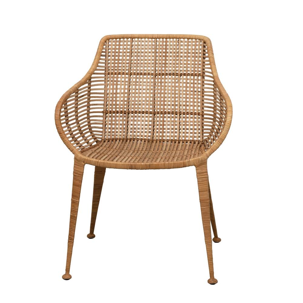 Rattan and Metal Arm Chair