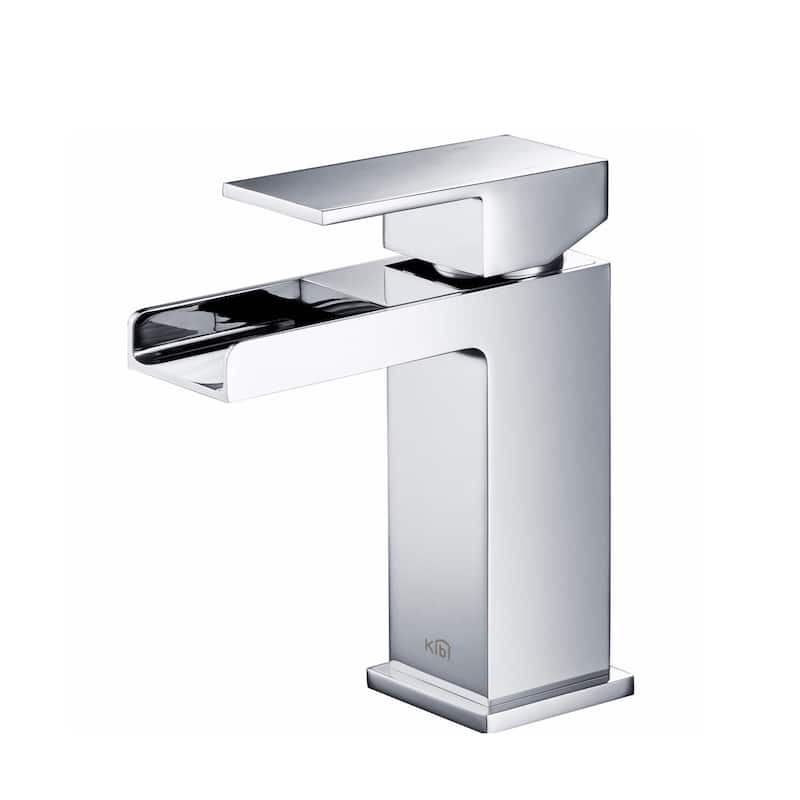 Waterfall Single Handle Bathroom Vanity Sink Faucet - Chrome
