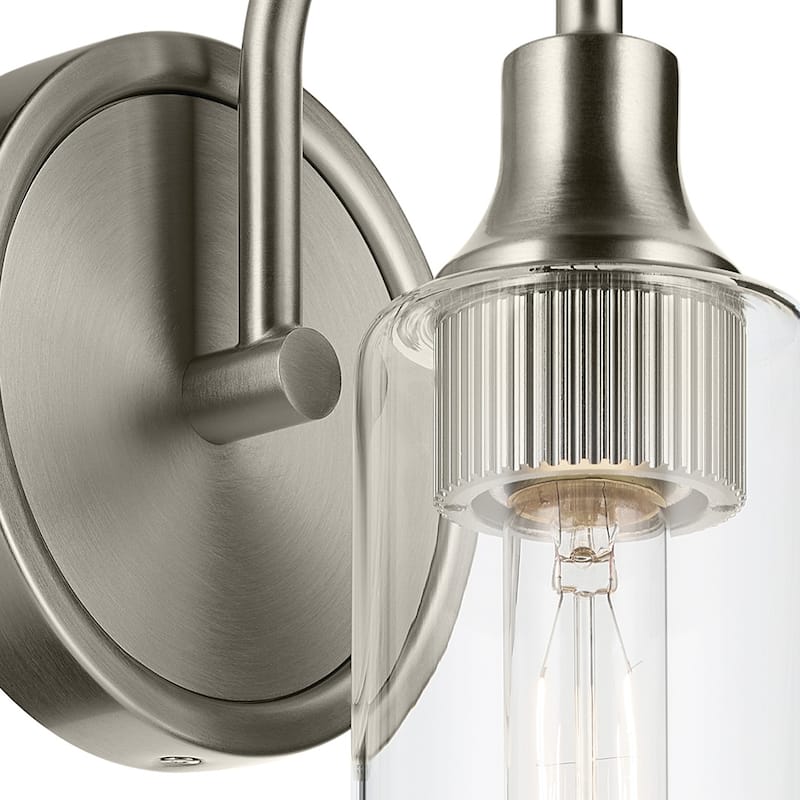 Kichler Lighting Kavi 13" 1-Light Wall Sconce with Clear Glass in Brushed Nickel