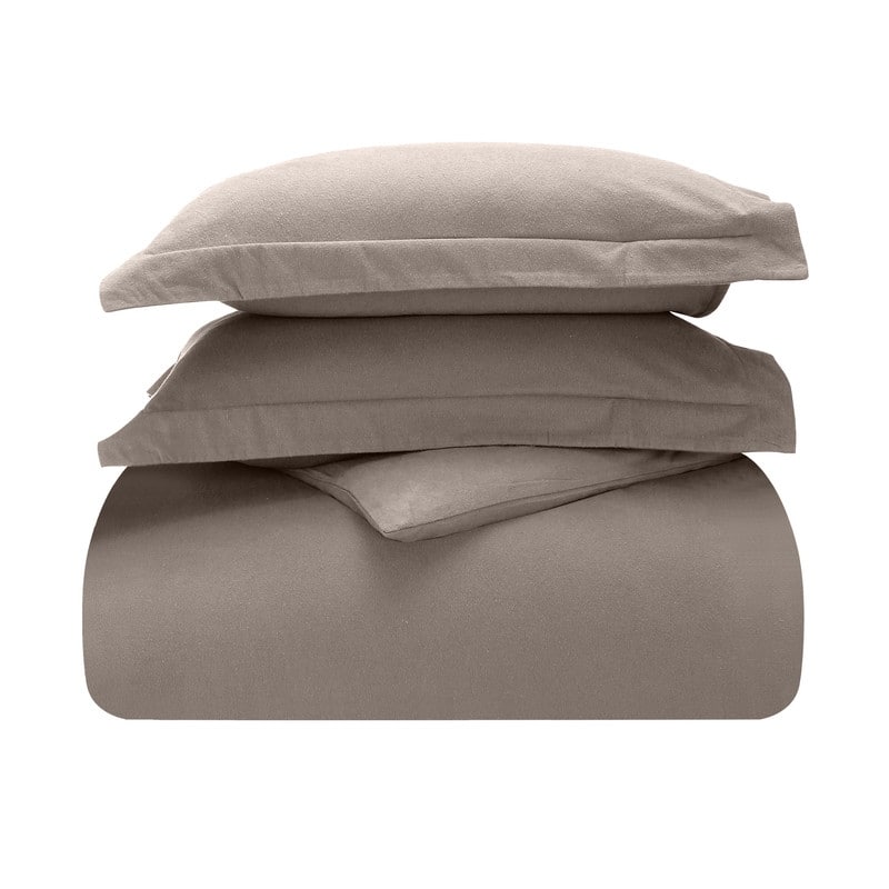Superior Classic Solid Flannel Cotton Duvet Cover Set