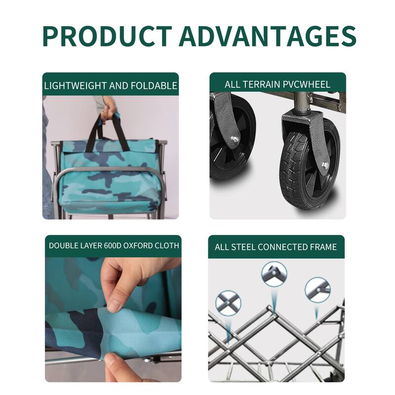 Collapsible Beach Trolley Cart Camping Folding Wagon