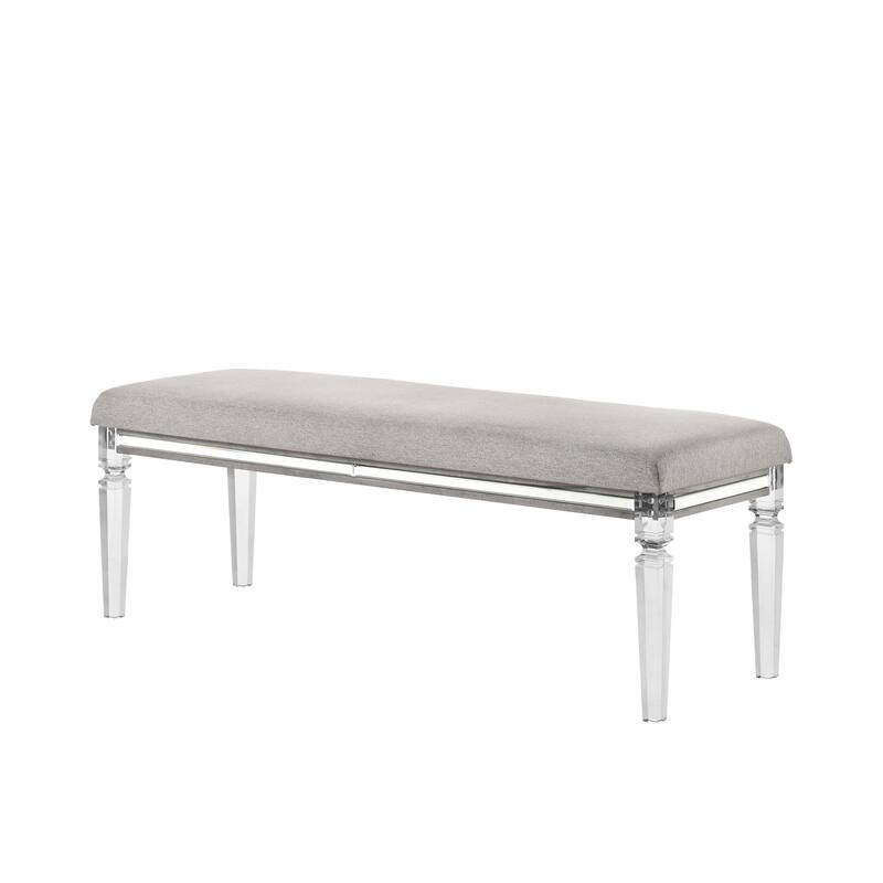 Evonne 6 Piece Gray LED Upholstered Panel Bedroom Set